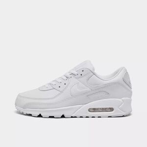 Nike Air Max 90 All-White Leather Sneakers